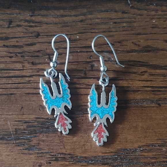 Silver and Turquoise Earrings - Picture 1 of 5